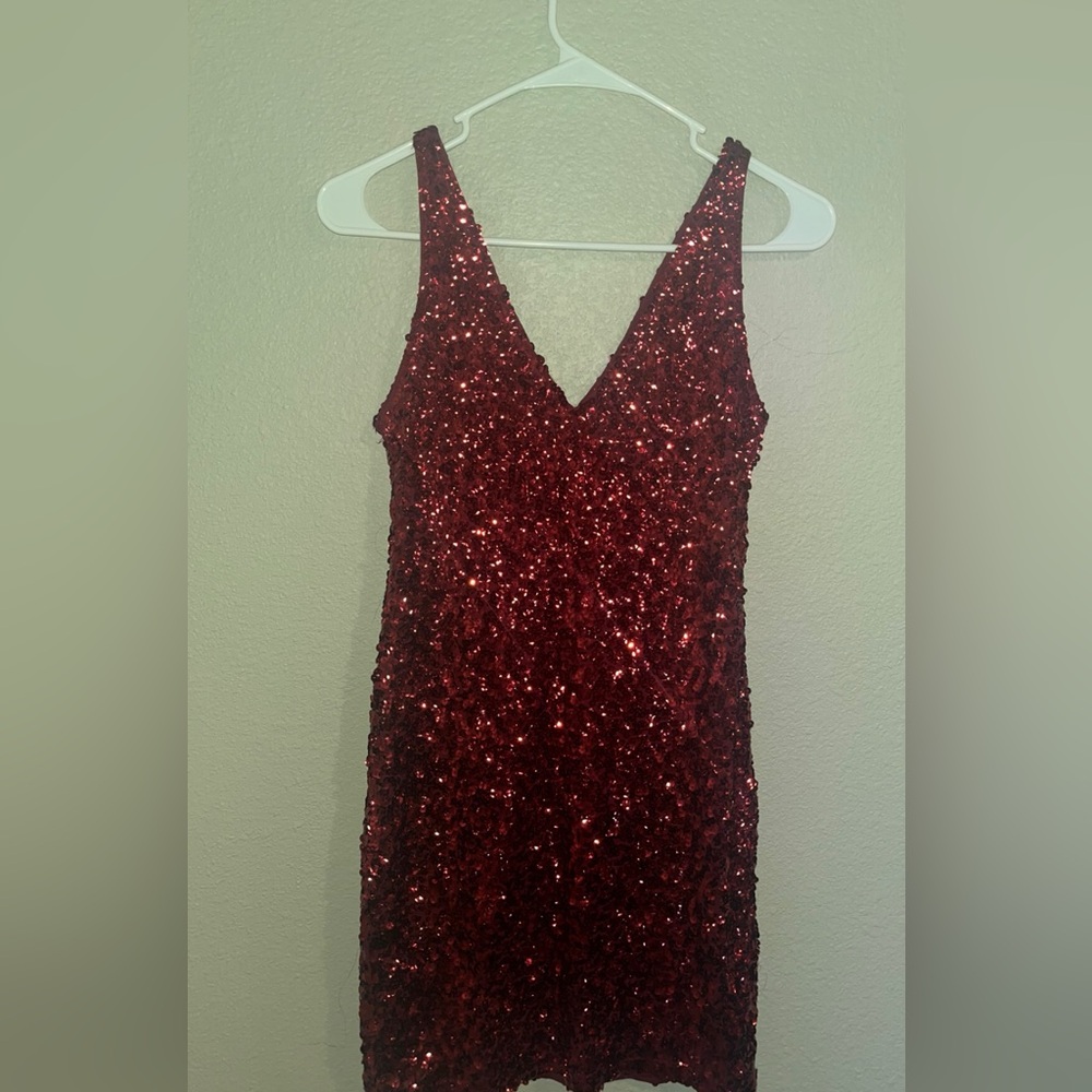Elegant Red Sequin Dress